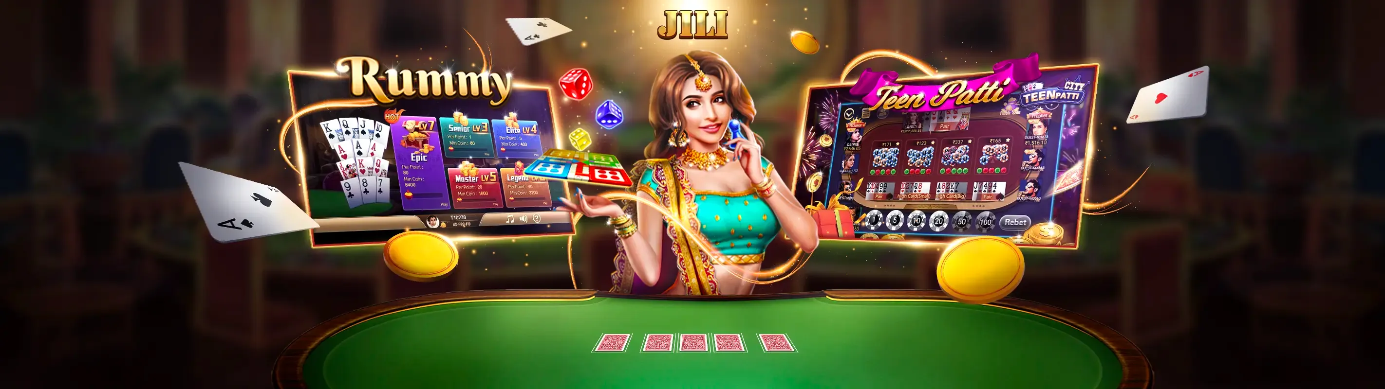 Bàn Baccarat sang trọng với chip và bài, biểu tượng vz88 code
